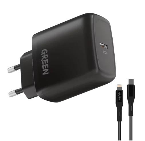 شارژر دیواری گرین مدل Type-C Port Wall Charger 20W EU with PVC Type-C to Type-C Cable